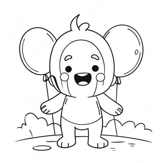 Cute Huggy Wuggy With Balloons Coloring Page 1492-1193