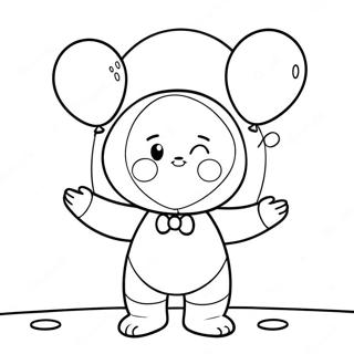 Cute Huggy Wuggy With Balloons Coloring Page 1492-1194