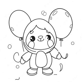 Cute Huggy Wuggy With Balloons Coloring Page 1492-1195