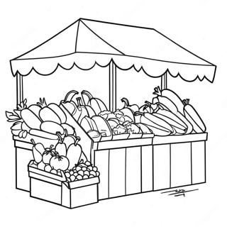 Colorful Farmers Market Stand Coloring Page 14960-12377