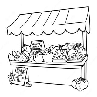 Colorful Farmers Market Stand Coloring Page 14960-12378