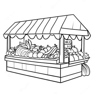 Colorful Farmers Market Stand Coloring Page 14960-12379