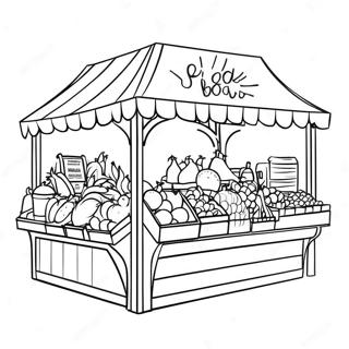 Colorful Farmers Market Stand Coloring Page 14960-12380