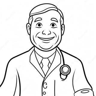 Friendly Doctor With Stethoscope Coloring Page 14970-12388