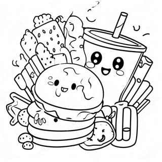 Kawaii Junk Food Coloring Page 1501-1198