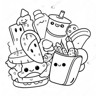 Kawaii Junk Food Coloring Page 1501-1199