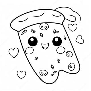 Cute Kawaii Pizza Slice Coloring Page 1502-1201