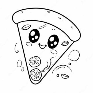 Cute Kawaii Pizza Slice Coloring Page 1502-1203