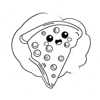 Cute Kawaii Pizza Slice Coloring Page 1502-1204