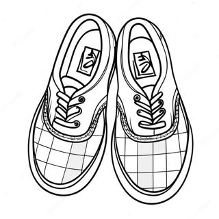 Classic Checkerboard Vans Shoes Coloring Page 15030-12433