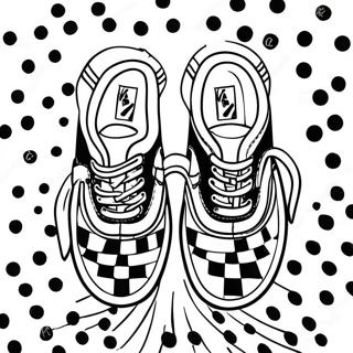 Classic Checkerboard Vans Shoes Coloring Page 15030-12434