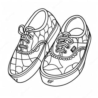 Classic Checkerboard Vans Shoes Coloring Page 15030-12436