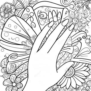 Glittery Nail Art Coloring Page 15050-12452