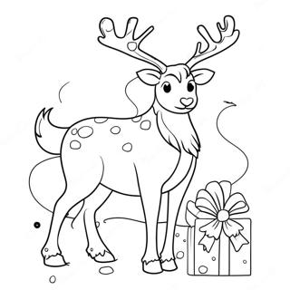 Festive Reindeer Coloring Page 15070-12465