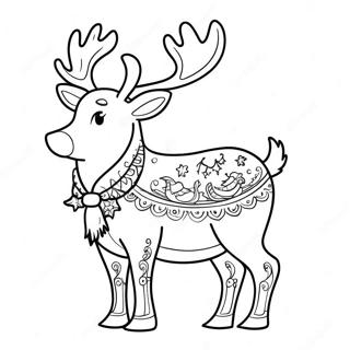 Festive Reindeer Coloring Page 15070-12466