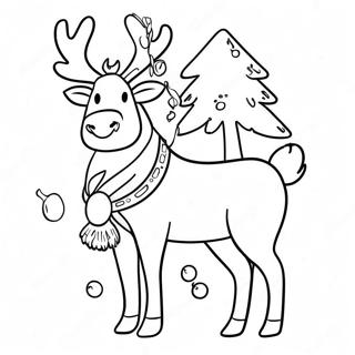 Festive Reindeer Coloring Page 15070-12467