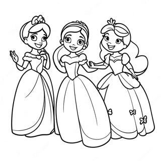 Cheerful Disney Princesses Get Well Soon Coloring Page 15080-12473