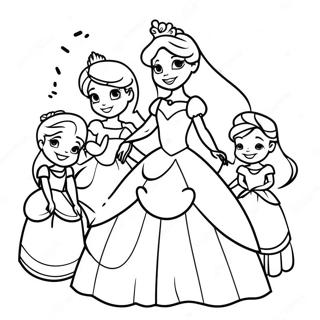 Cheerful Disney Princesses Get Well Soon Coloring Page 15080-12474