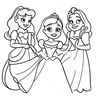 Cheerful Disney Princesses Get Well Soon Coloring Page 15080-12475