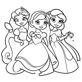 Cheerful Disney Princesses Get Well Soon Coloring Page 15080-12642