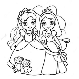 Cheerful Disney Princesses Get Well Soon Coloring Page 15080-12643