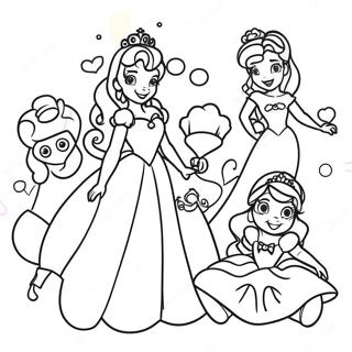 Cheerful Disney Princesses Get Well Soon Coloring Page 15080-12644