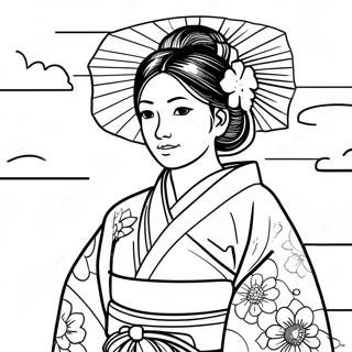 Mitsuri With Colorful Kimono Coloring Page 15090-12481