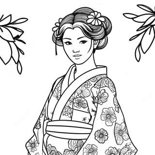 Mitsuri With Colorful Kimono Coloring Page 15090-12482