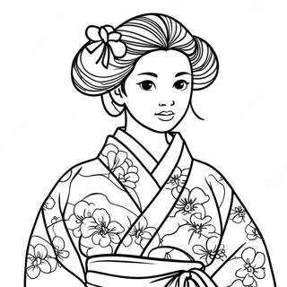 Mitsuri With Colorful Kimono Coloring Page 15090-12483