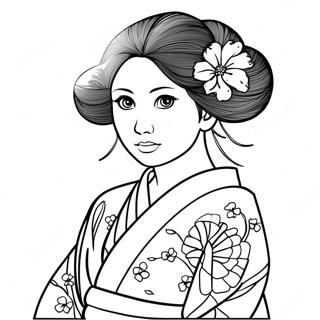 Mitsuri With Colorful Kimono Coloring Page 15090-12652