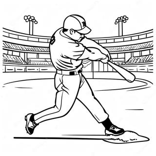 Boston Red Sox Player Swinging Bat Coloring Page 15120-12505