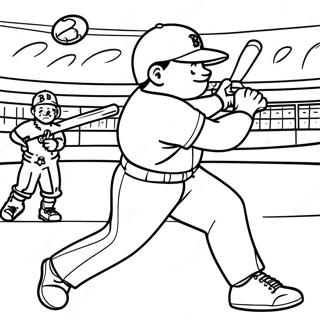 Boston Red Sox Player Swinging Bat Coloring Page 15120-12506