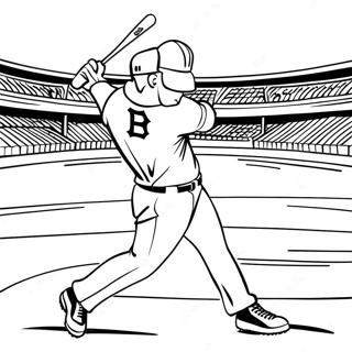 Boston Red Sox Player Swinging Bat Coloring Page 15120-12508