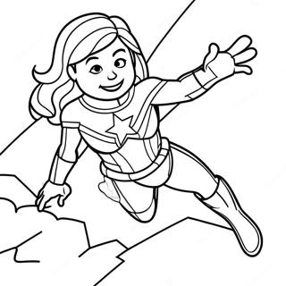 Captain Marvel In Action Coloring Page 15130-12515