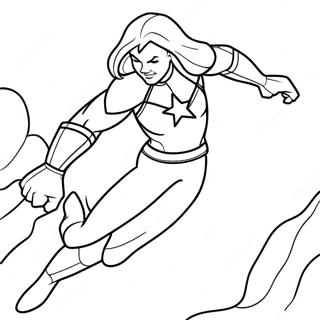 Captain Marvel In Action Coloring Page 15130-12683