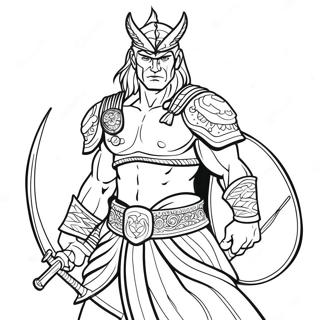 Intense Badass Warrior Coloring Page 15140-12522