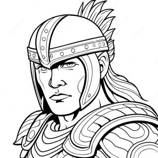 Intense Badass Warrior Coloring Page 15140-12523