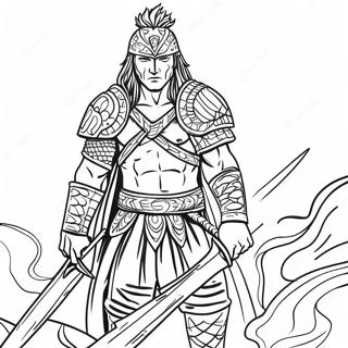 Intense Badass Warrior Coloring Page 15140-12524