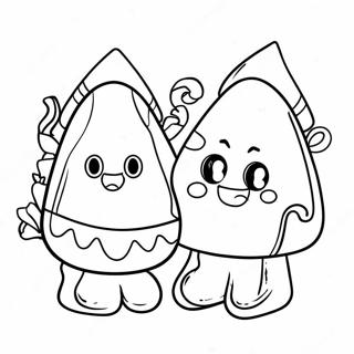 Cute Candy Corn Characters Coloring Page 15180-12553