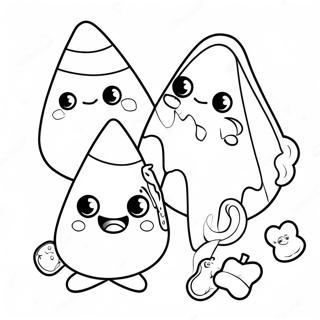 Cute Candy Corn Characters Coloring Page 15180-12721