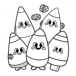 Cute Candy Corn Characters Coloring Page 15180-12722