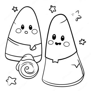 Cute Candy Corn Characters Coloring Page 15180-12724