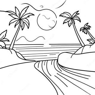 California Beach Sunset Coloring Page 15189-12560