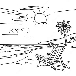 California Beach Sunset Coloring Page 15189-12725