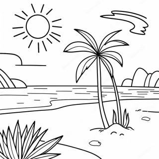 California Beach Sunset Coloring Page 15189-12727