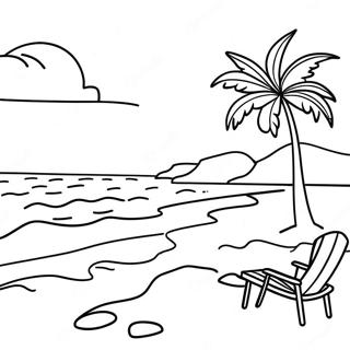 California Beach Sunset Coloring Page 15189-12728