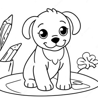 Realistic Cute Puppy Coloring Page 15269-12791