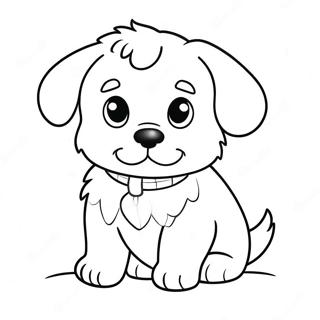 Adorable Fluffy Puppy Coloring Page 15270-12625