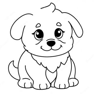 Adorable Fluffy Puppy Coloring Page 15270-12626