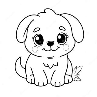 Adorable Fluffy Puppy Coloring Page 15270-12627
